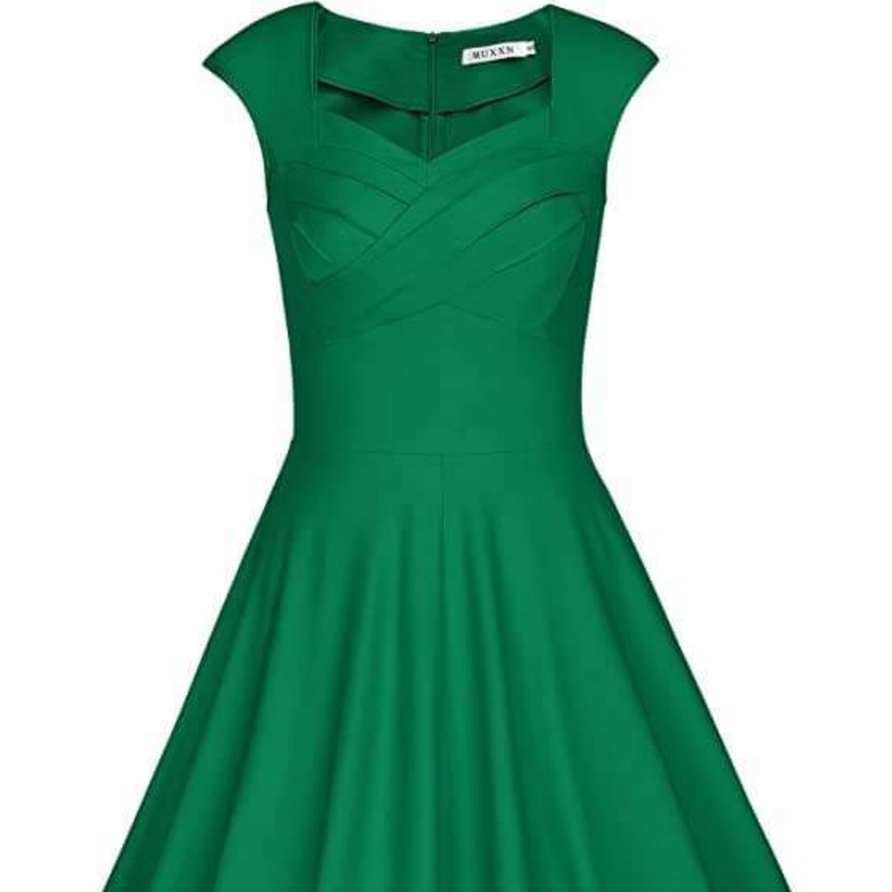 Vintage 1950s Inspired MUXXN Green Dress